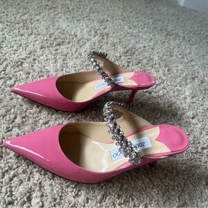 Jimmy Choo Pink Crystal Embellished Heels